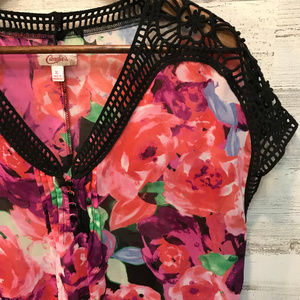 🔥4/20🔥Candie's Lace Trim Blouse [208b2]